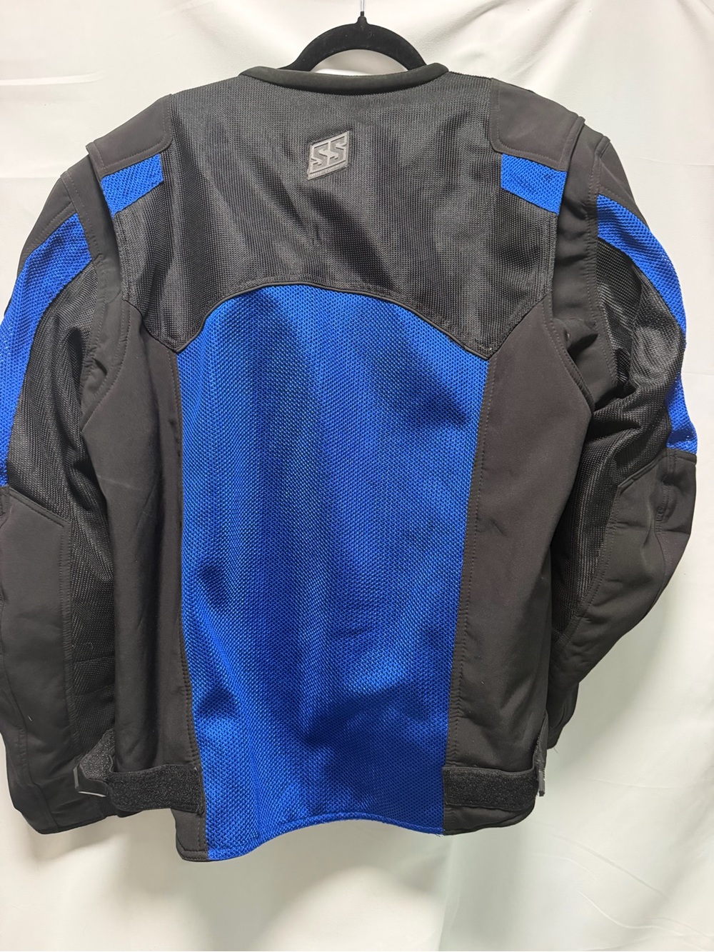 Performance Motorcycle Jacket - Black & Blue Breathable Riding Shell - Picture 13 of 15